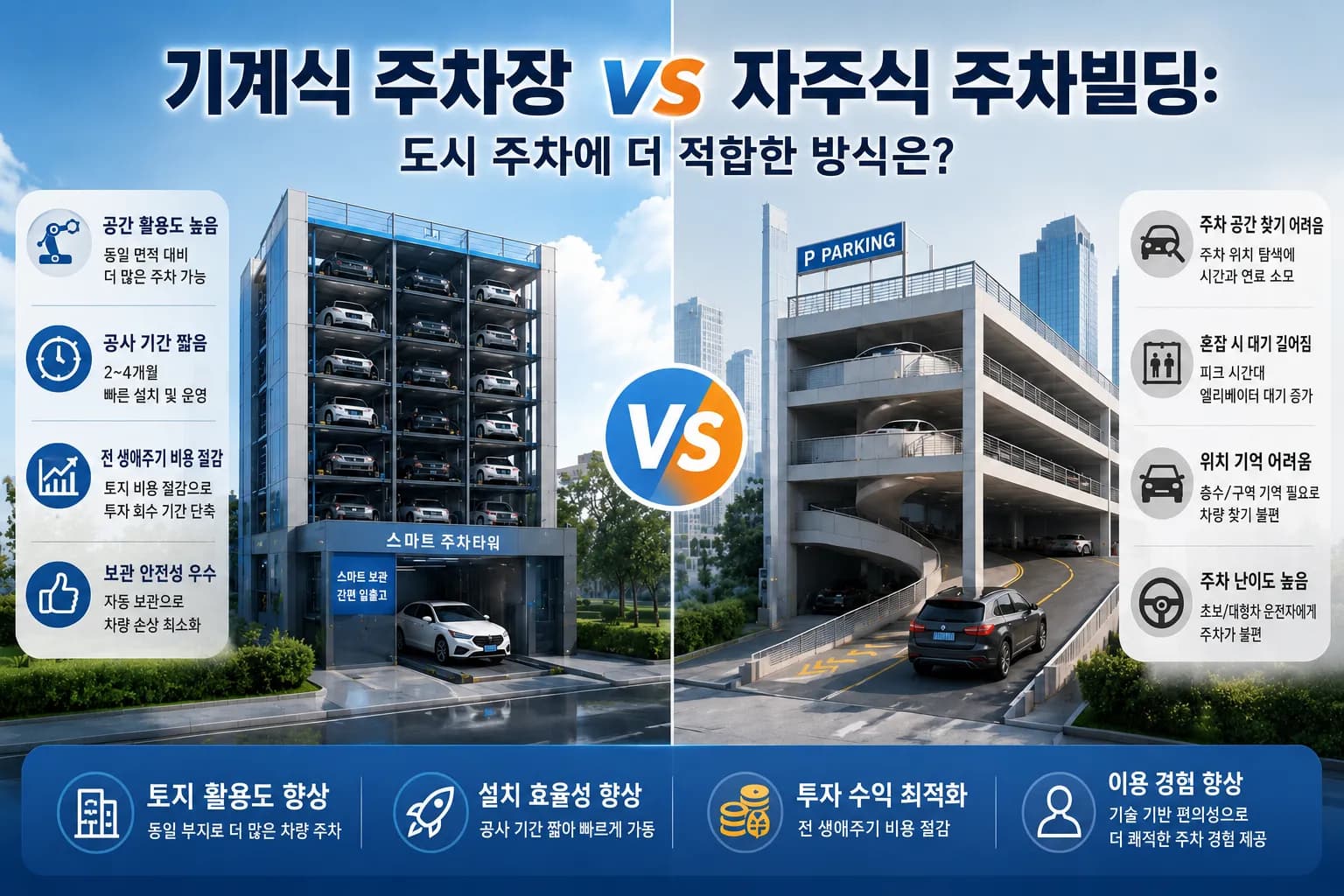 기계식 주차장 vs 자주식 주차빌딩: 도시 주차에 더 적합한 방식은?