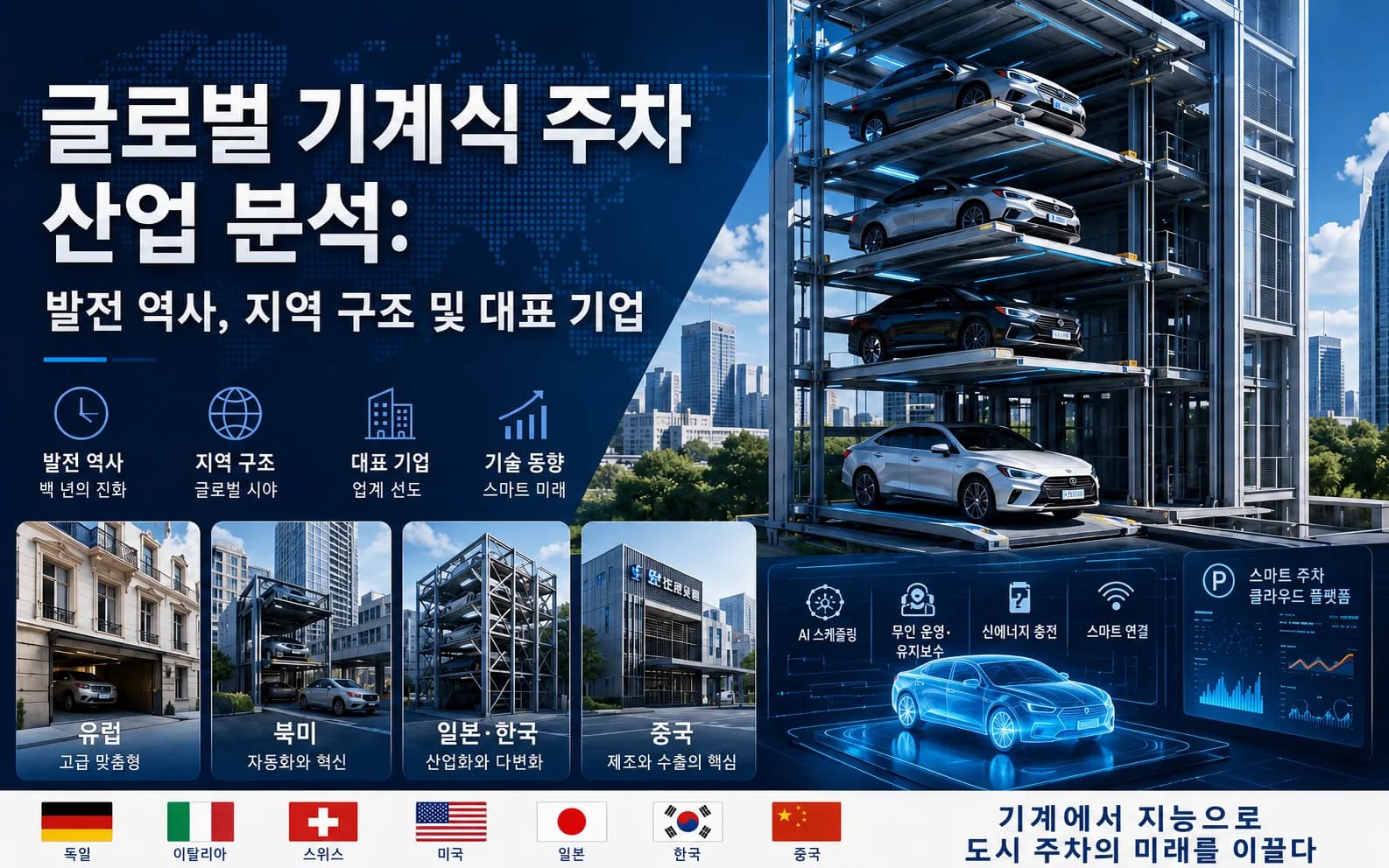 글로벌 기계식 주차 산업 분석: 발전 역사, 지역 구조 및 대표 기업